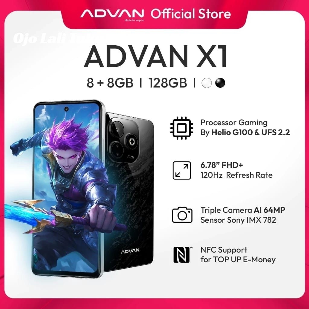 [BEST SELLER] Gaming Smartphone ADVAN X1 | MediaTek Helio G100 | 8GB+8GB/128GB | 6.78" 120Hz FHD+ | 