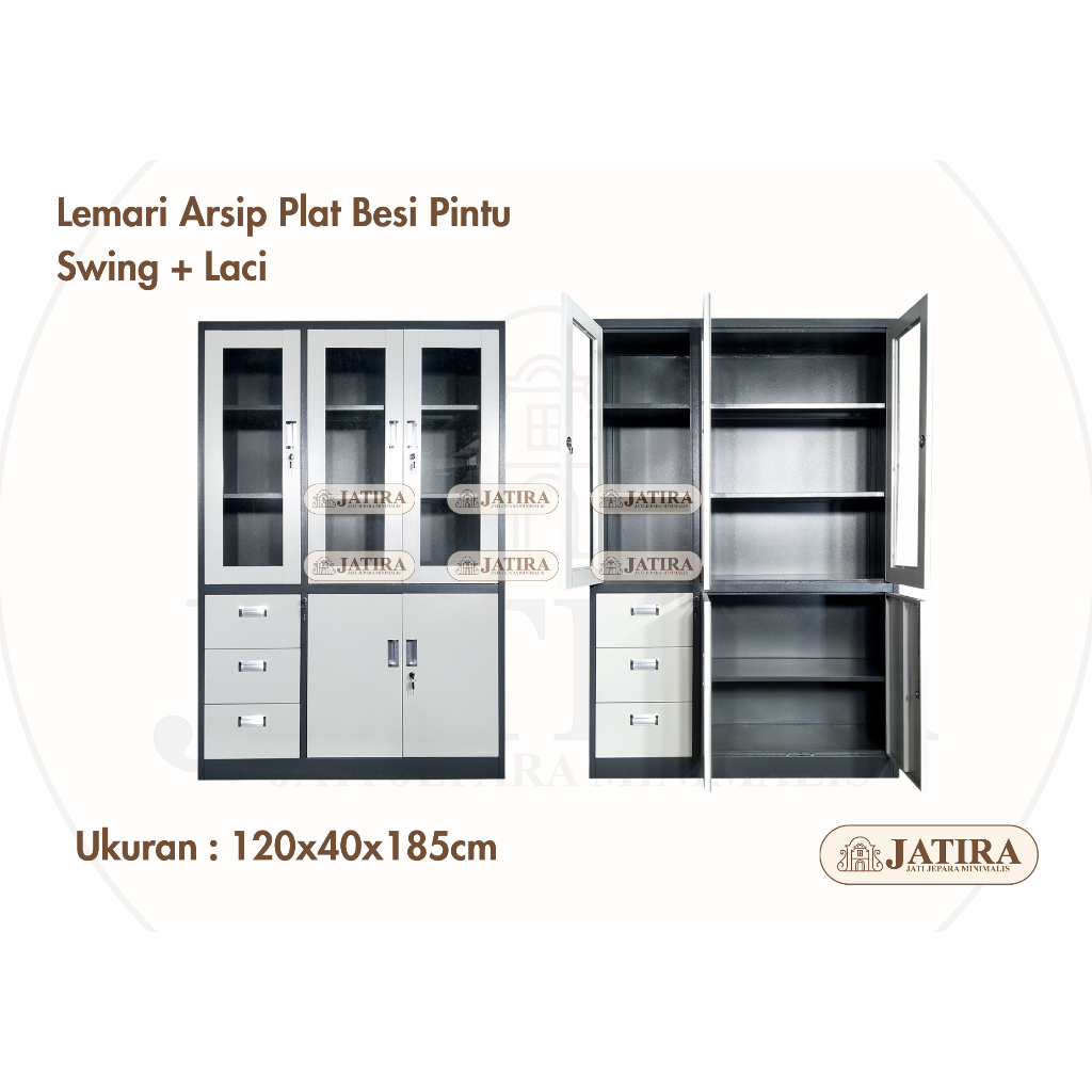Lemari Arsip Plat Besi Pintu Swing + Laci | Lemari Arsip Plat Besi  Murah Palembang