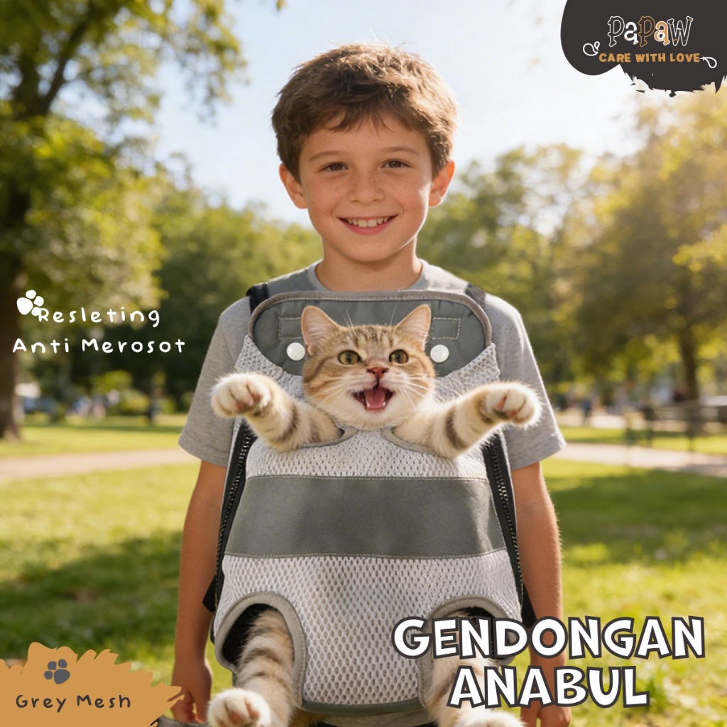 Gendongan Kucing Depan Belakang Tas Gendong Anjing Kitten Lucu Kecil Besar Hewan Jumbo
