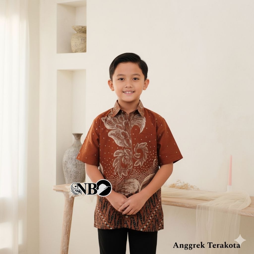 TERAKOTA Batik anak cowok size remaja bahan katun premium / Baju batik anak remaja bahan full katun