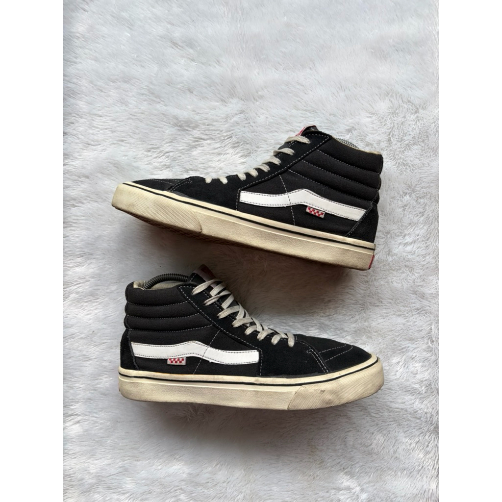 sepatu vans sk8 high black white size 43