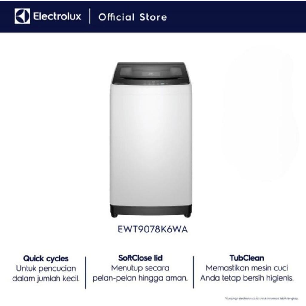 Mesin Cuci ELECTROLUX EWT9078K6WA Top Loading 9.5 KG