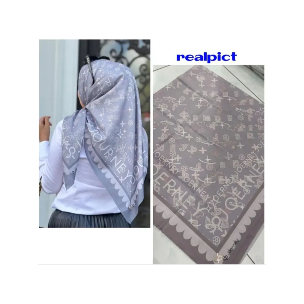 Segiempat Journey Livi kw Jilbab Journey kw Hijab Voal Motif Segiempat motif