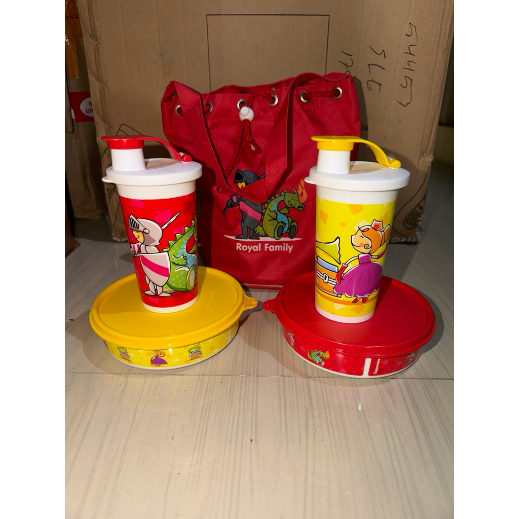 tupperware paket bekal royal ( 2 tumbler + 2 bowl + tas )