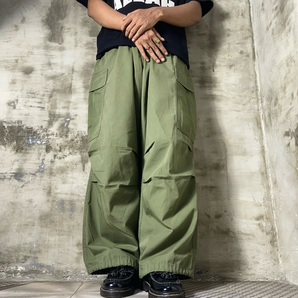 GU - SUPER WIDE CARGO PANTS OLIVE