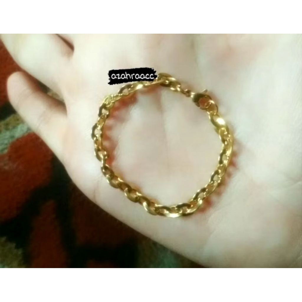 gelang anak nuri kaca polos titanium