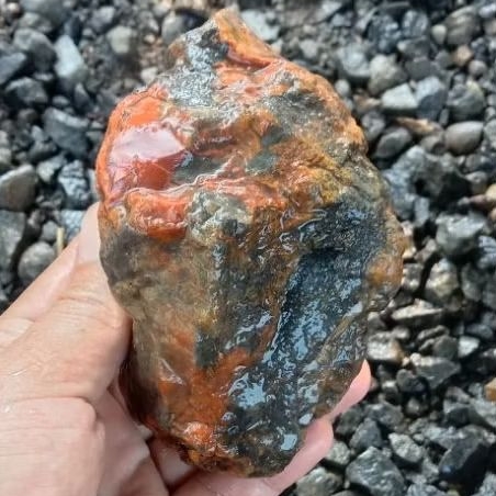 Bongkahan batu akik klawing langka
