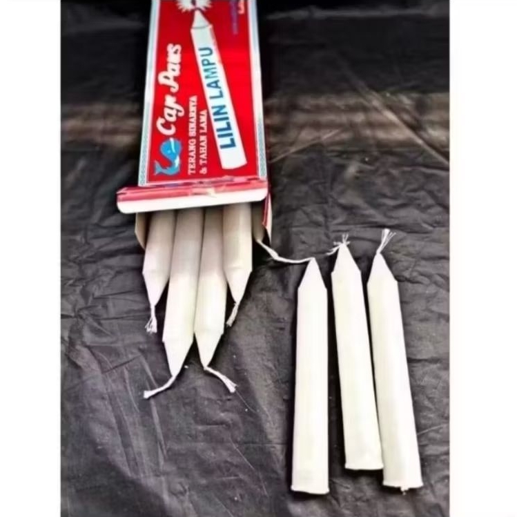 Lilin putih,lilin mati lampu cap paus jumbo 1pack isi 8pcs