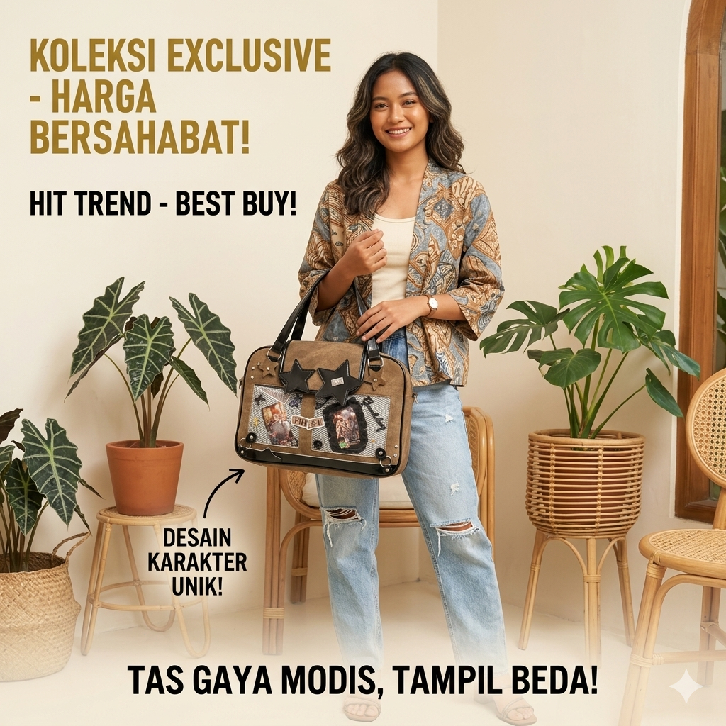 Ita Bag Tas Kulit Lucu  Transparan Kpop Gaya Model Pain BagTas Selempang Transparan Wanita Tas Tanga