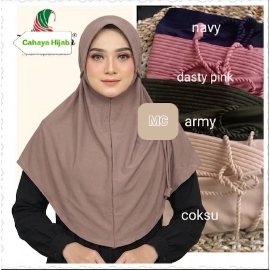 Hijab/Kerudung bergo instan terbaru tali kepang/Tali Tambang/ulir polos kekinian, murah