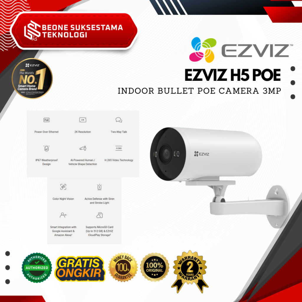EZVIZ H5 POE 3MP Smart Poe Security Camera