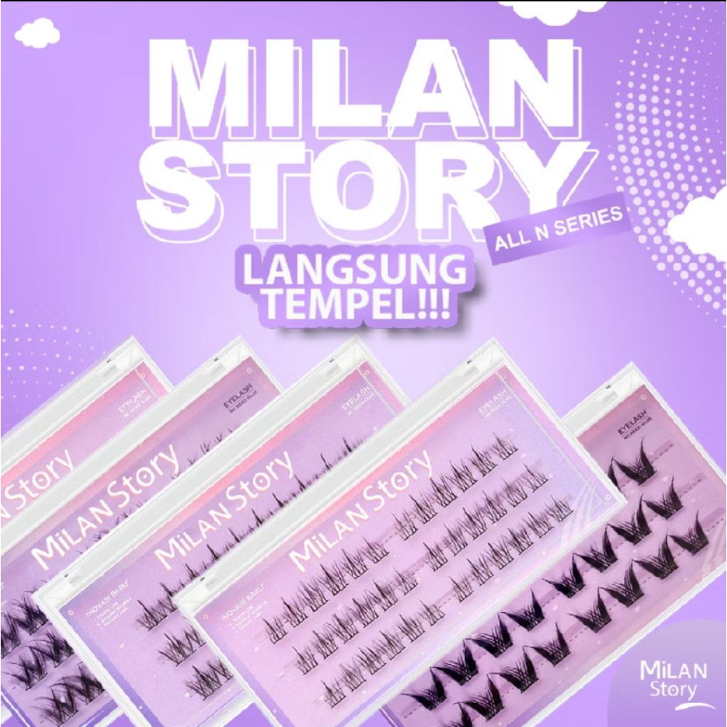Bulu Mata Palsu Milan Story Tanpa Lem, Mudah Dipasang