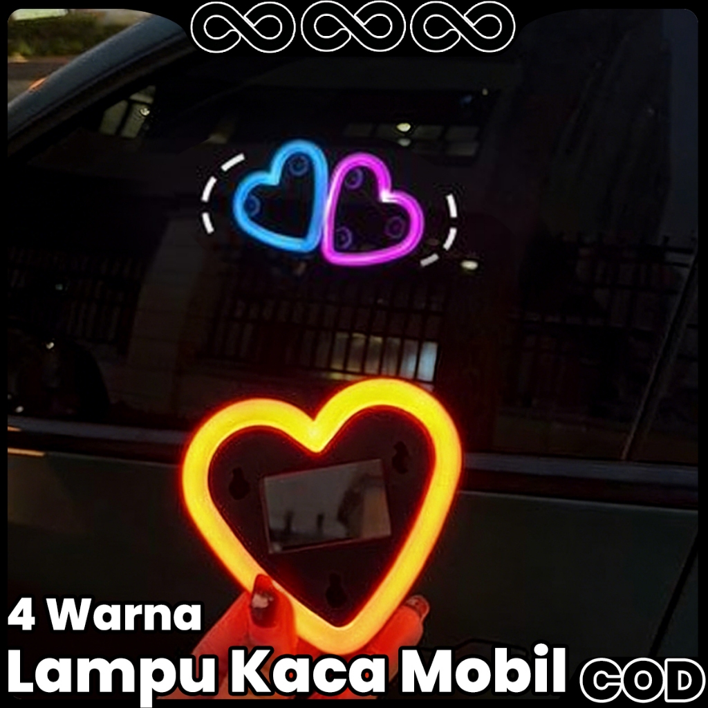 Lampu Kaca Mobil Led Kaca Mobil Lampu Neon Mobil Lampu Hati LED Mobil Merah Muda Lampu Atmosfer Kaca