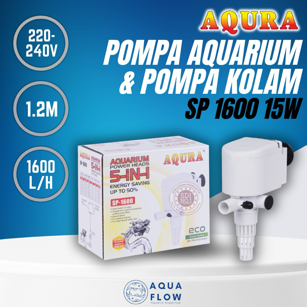 Aqura SP 1600 15W 1600L/H / Pompa Kolam / Pompa Aquarium