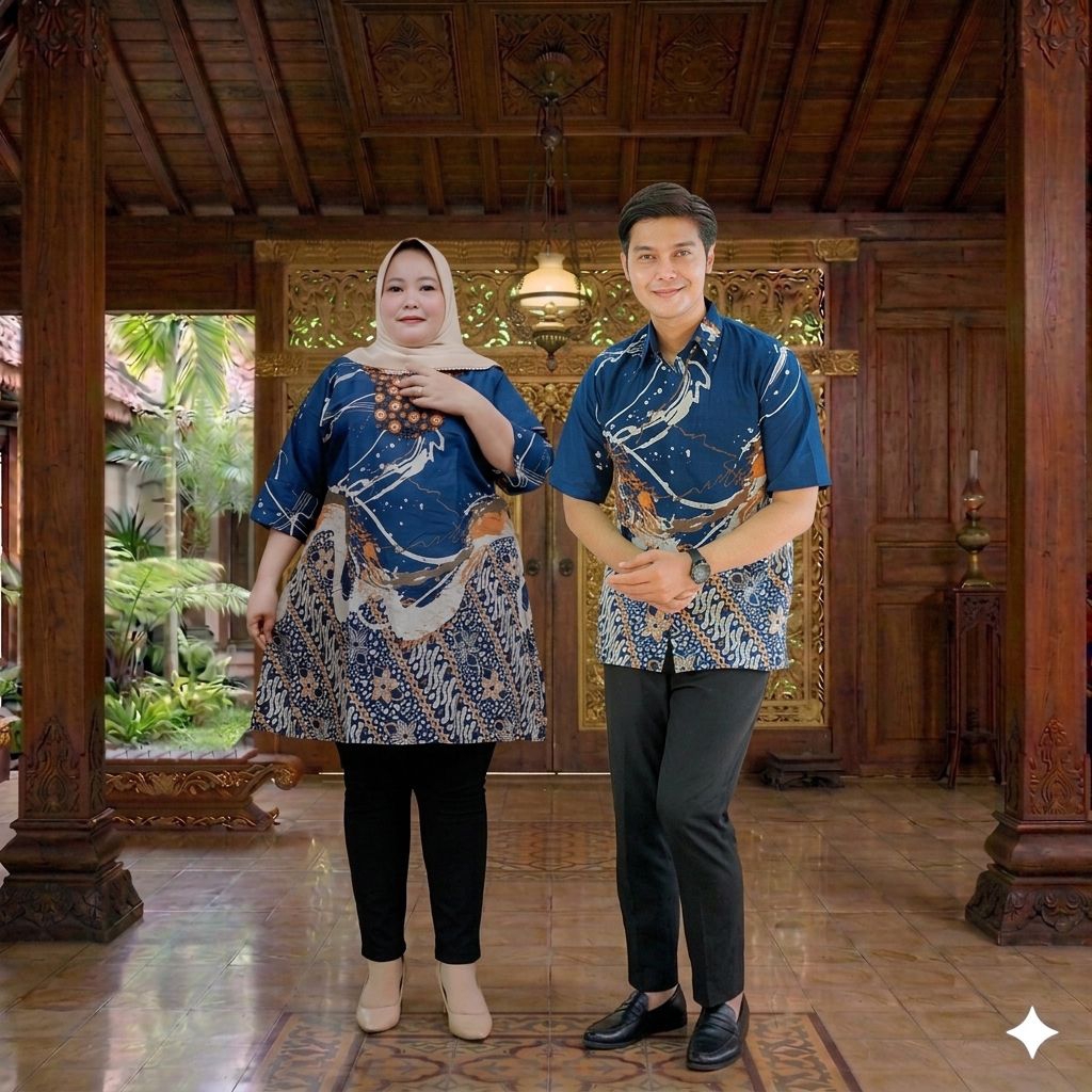 Baju Tunik Couple Batik Jumbo Ld 140cm Batik Halus Motif Terbaru