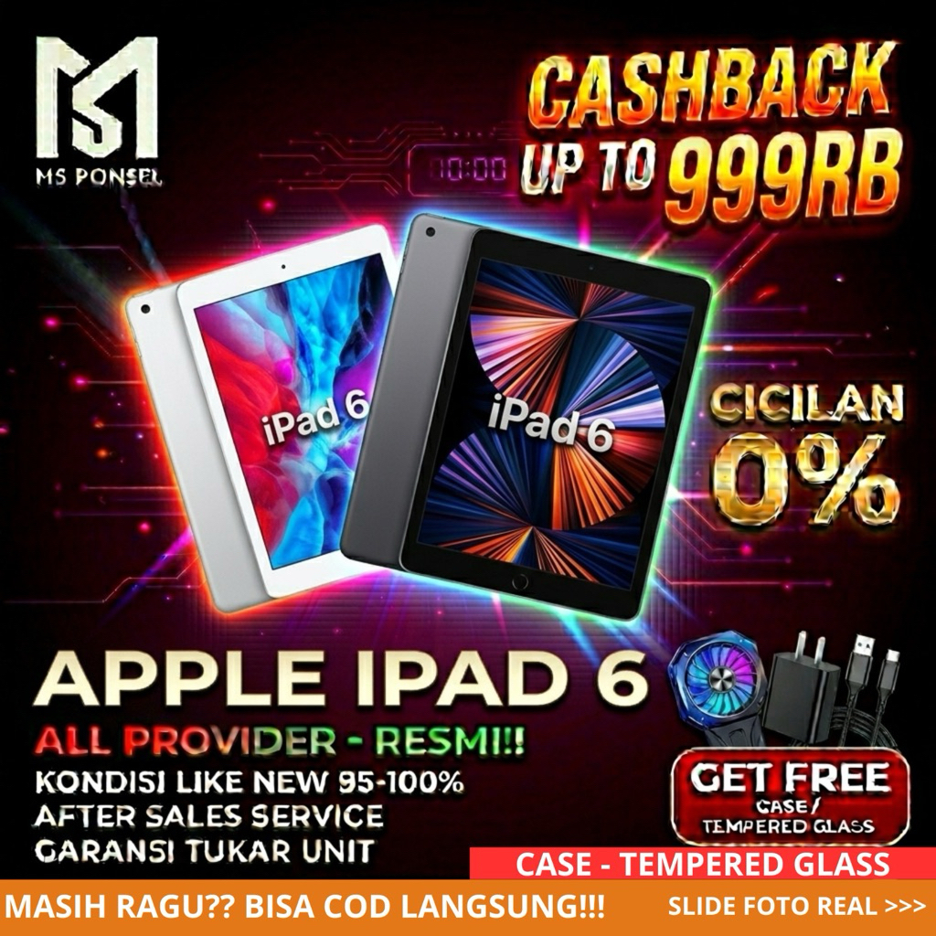 Apple Ipad 6 128GB |Wifi - Cellular |Second bergaransi terbaik