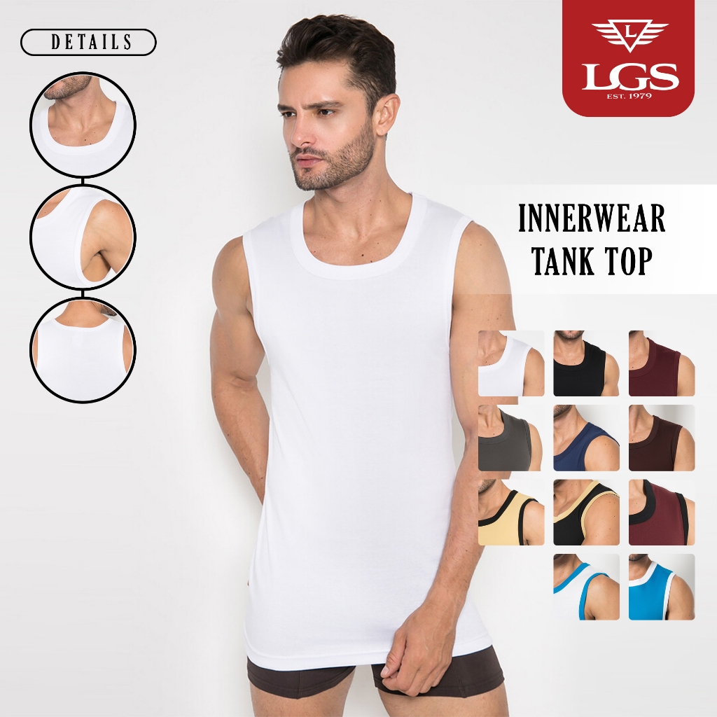 LGS - Innerwear - Pakaian Dalam Pria - Kaos Tank Top - Polos - Singlet Cowok - LETS.003.441