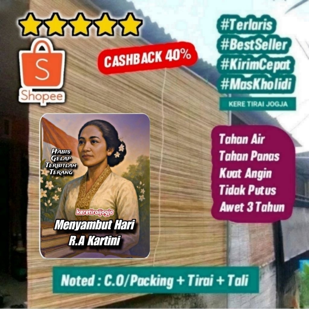 Kere Tirai Gulung, Kerey Tirai, Kerey Tirai Gulung, Kerey Tirai Outdoor, Kerajinan Kerey Tirai, Kere