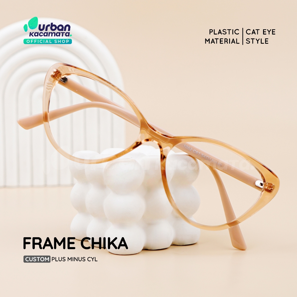 URBAN KACAMATA - Frame Chika - Kacamata Cat Eye Wanita Khusus Minus -4,25 s/d -6,00