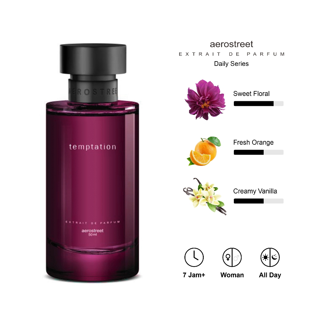 Aerostreet Parfum Daily Temptation Aroma Sweet Floral Fresh Orange Creamy Vanilla - Extrait De Parfu