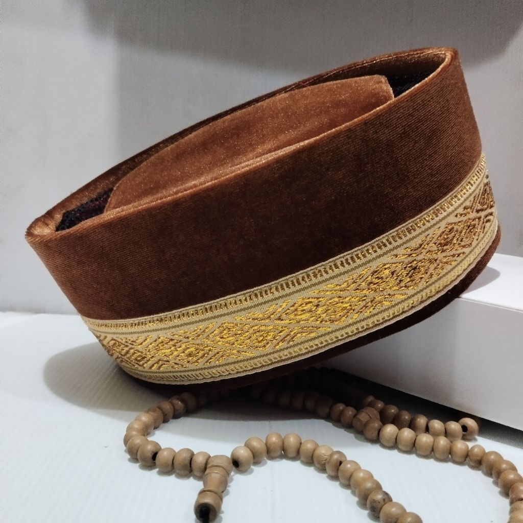 Peci songkok kopiah aceh warna coklat exclusive