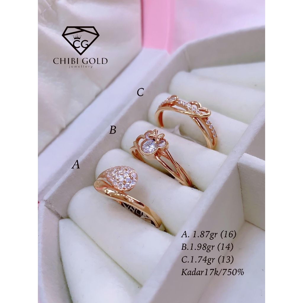 Chibi Gold - Cincin emas 750 kadar 17K - chibi gold jawellery