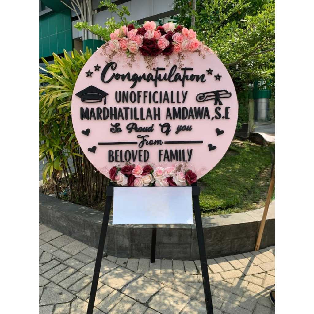 RENTAL / SEWA PAPAN BUNGA RUSTIC BULAT PAPAN BUNGA RUSTIK LENGKAP