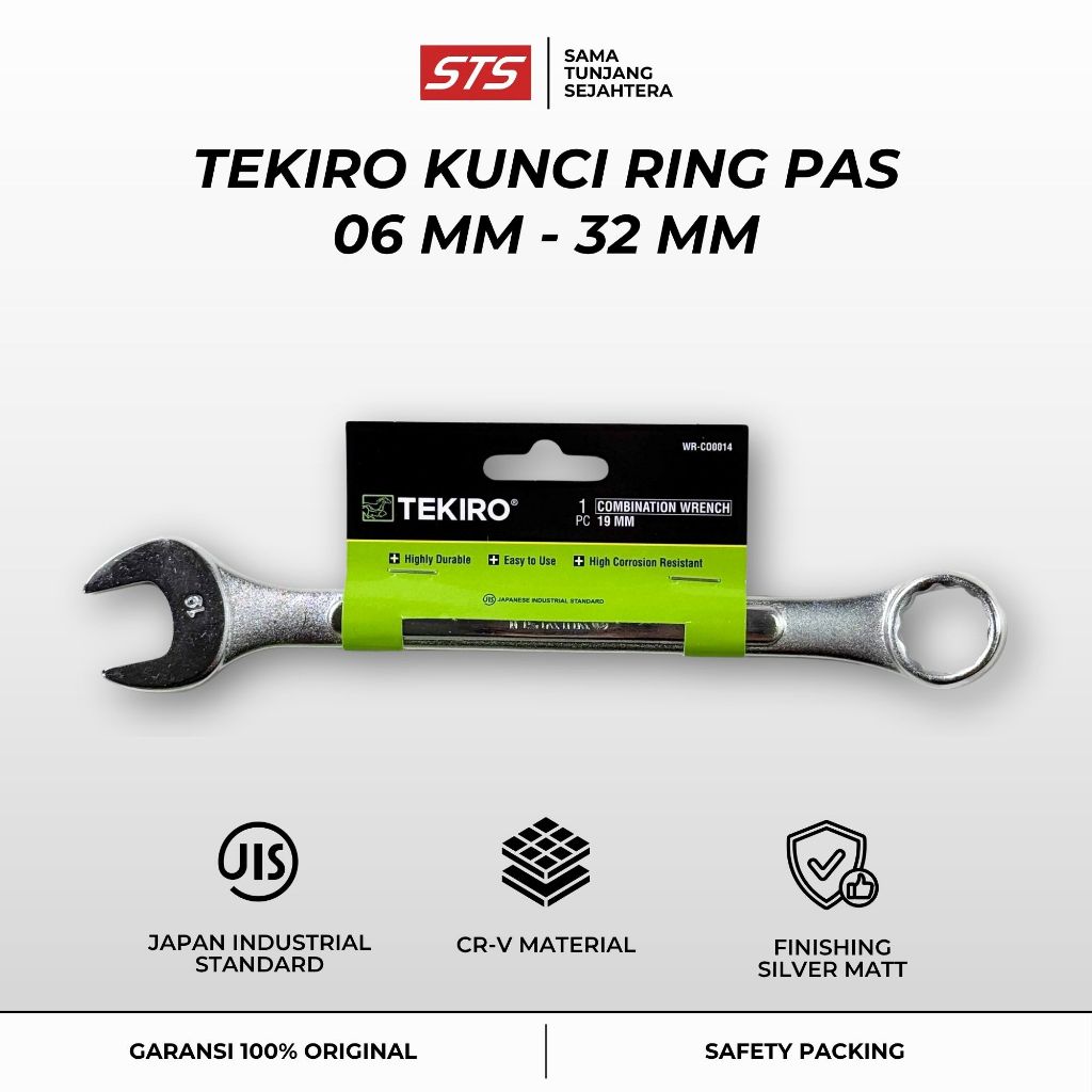 Kunci Ring Pas Tekiro 06mm - 32mm - Combination Wrench Heavy Duty CRV - Kunci Kombinasi Anti Karat B