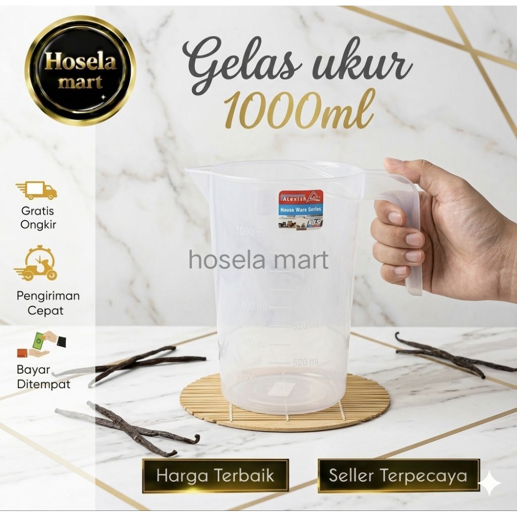 gelas ukur 1 liter / gelas takar gelas ukur gelas bensin minyak 1000ml