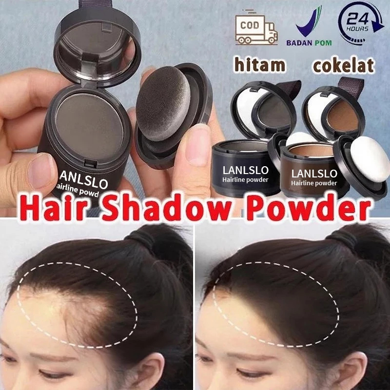 Bedak Hairline Waterproof Anti Keringat  Penutup Rambut Tipis/Uban & Penebal Instan Cover Celah Ramb