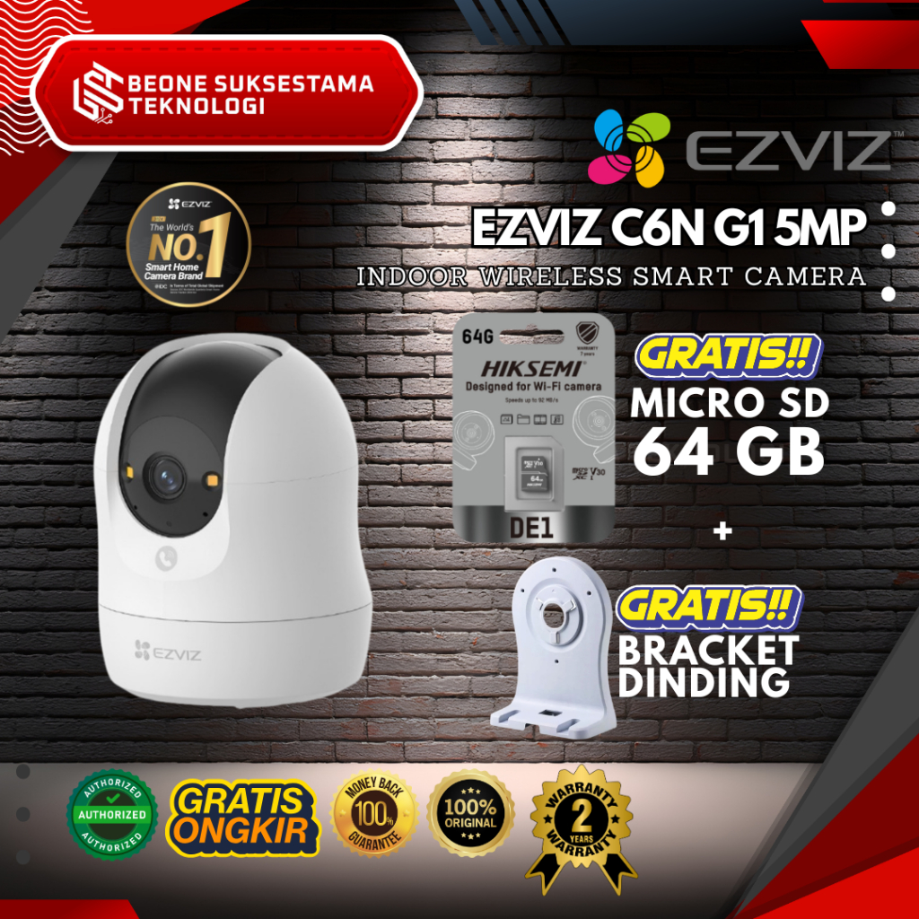 EZVIZ C6N G1 5MP Gratis Bracket & MMC 64GB