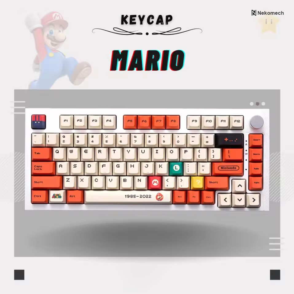 Mario Keycaps PBT Cherry Profile Keycap Fullset for Mechanical Keyboard