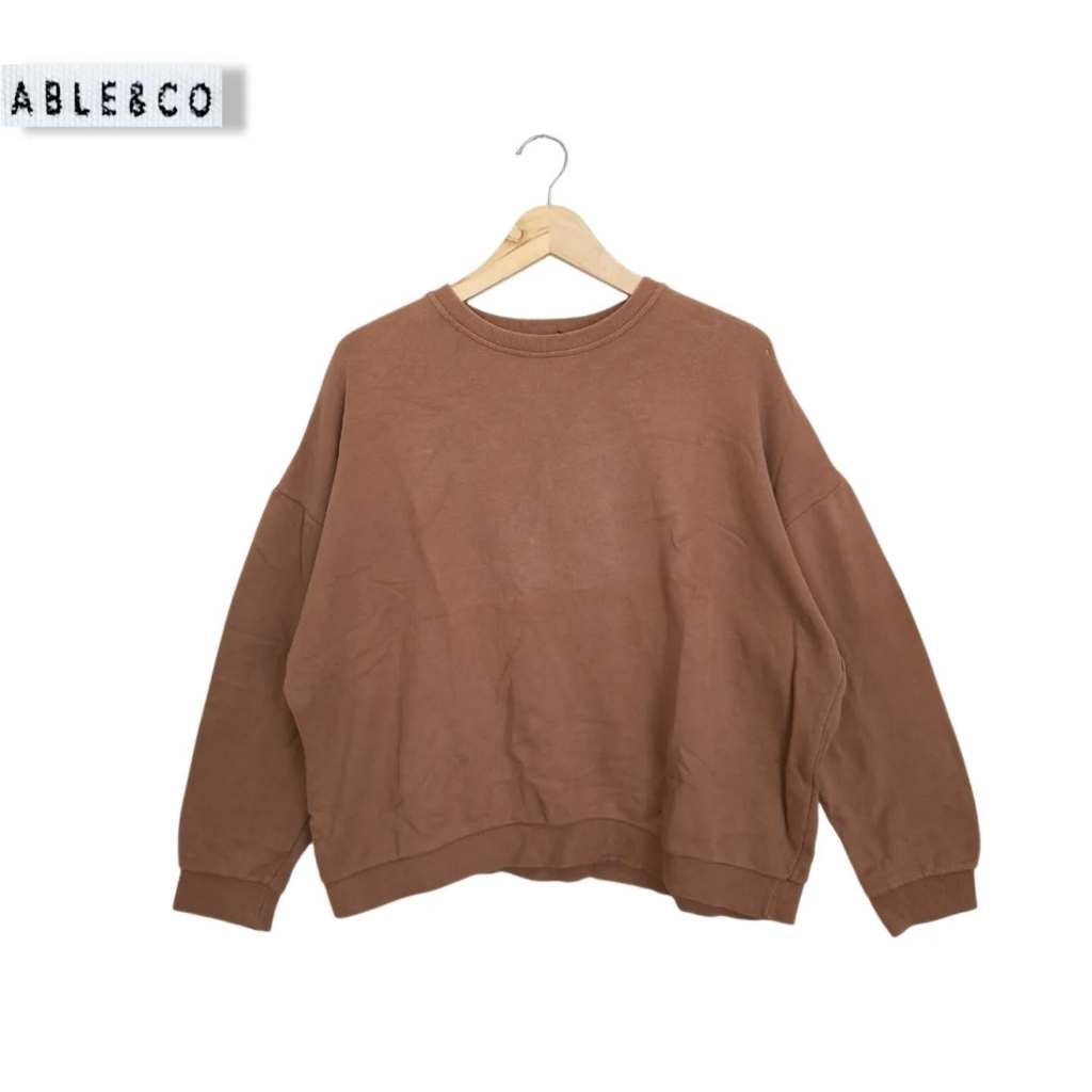 Crewneck Basic Able & Co. Coklat (KODE : B147- 10)