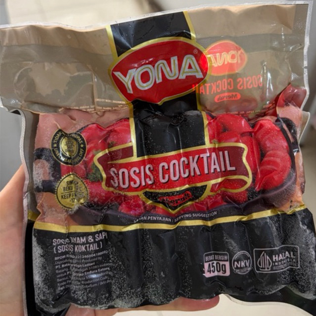 YONA Sosis Beef Merah Kecil Cocktail / sosis hotel 450 gram