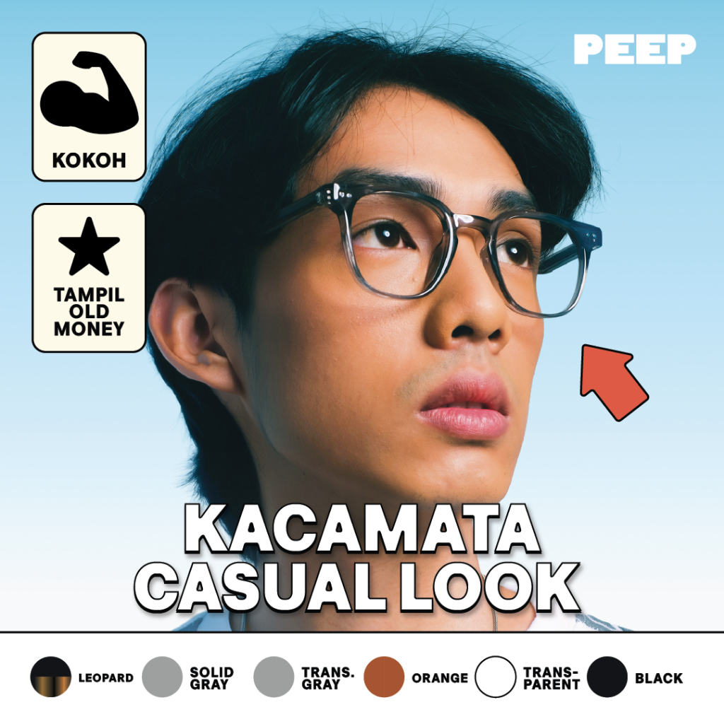 Peep Eyewear - Cliff Frame Kotak | Kacamata Baca Unisex (Minus/Plus/Silinder)