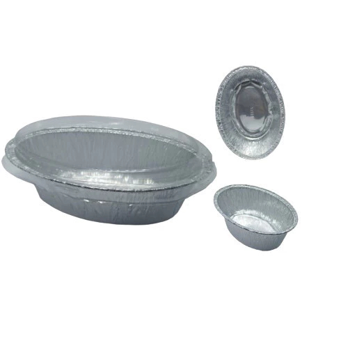 OX 1225 + TUTUP Isi 10 Pcs Aluminium Foil Cup OVAL Bowl Tray Alumunium