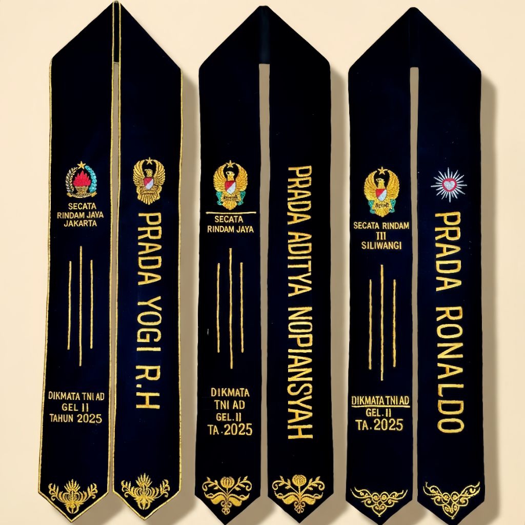 Selempang TNI AD/AU/AL/POLRI ( 1 HARI JADI) Selempang kalung selempang leher