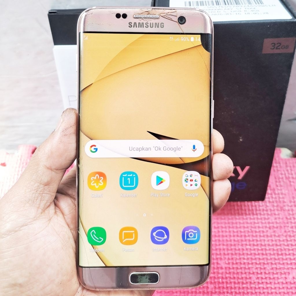 Handphone Hp Samsung Galaxy S7 Edge Second 4/32 GB NFC Eks Resmi Sein Original