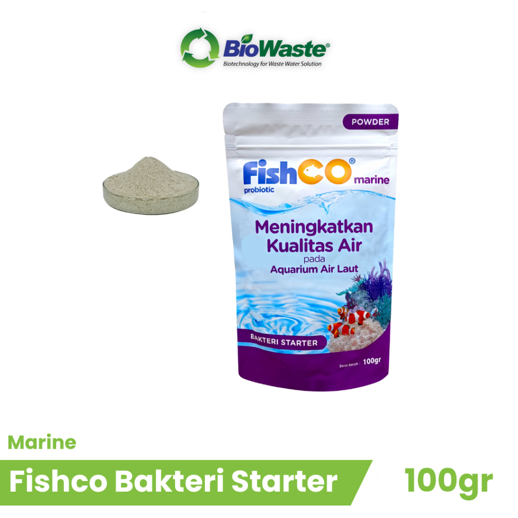 FISHCO Aquarium Air Laut Probiotik Marine - Bakteri Starter -100gr