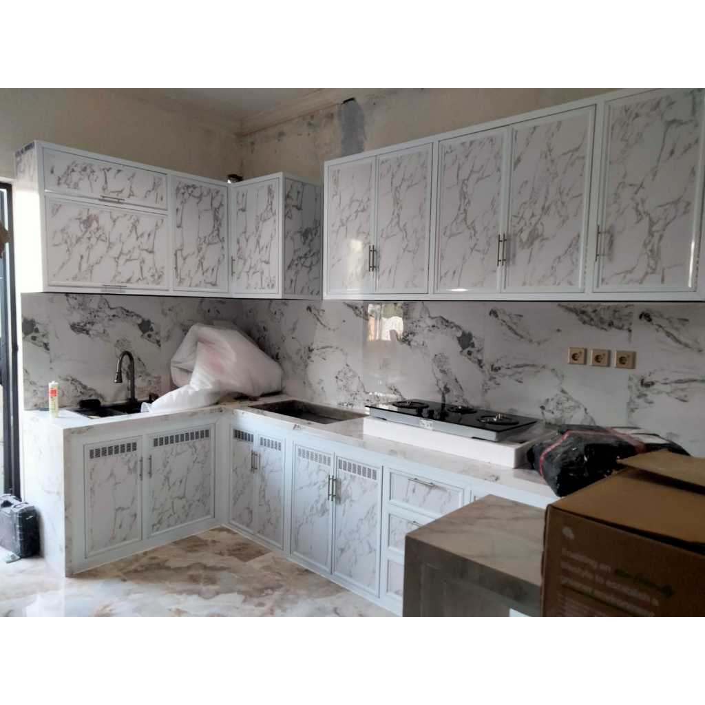 KITCHEN SET ALUMUNIUM PUTIH CUSTOM