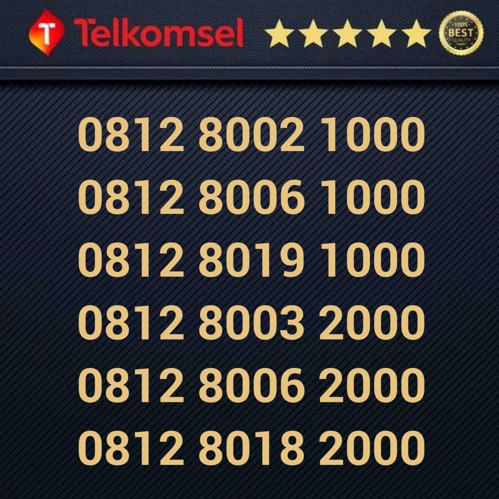 Kartu Perdana SIMPATI - Nomor Cantik - 0812 80 02 1000 0812 80 06 1000 0812 80 19 1000 0812 80 03 20