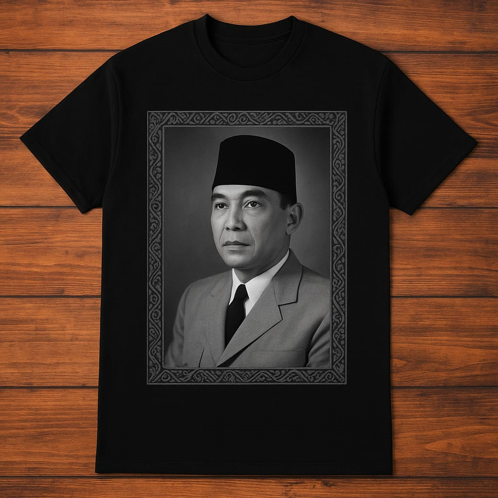 Kaos Soekarno Baju Tshirt Distro Original cotton combed 24s jetblack