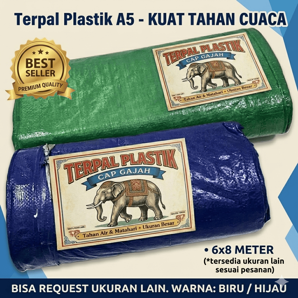 Terpal A5 Uk 6x8 / Terpal Plastik A5 / Terpal 6x8 / Terpal Tebal