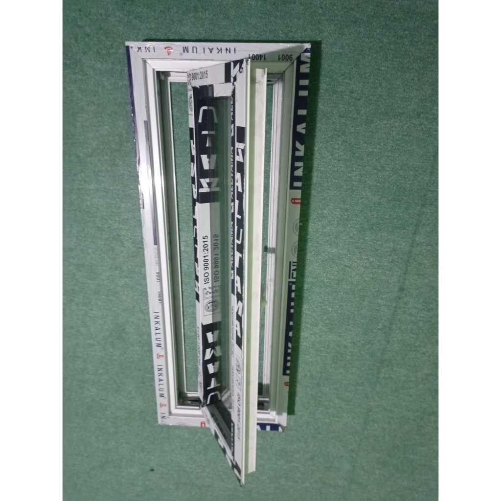 Jendela aluminium engsel kesmen -  casement Vertikal 3 profil mewah