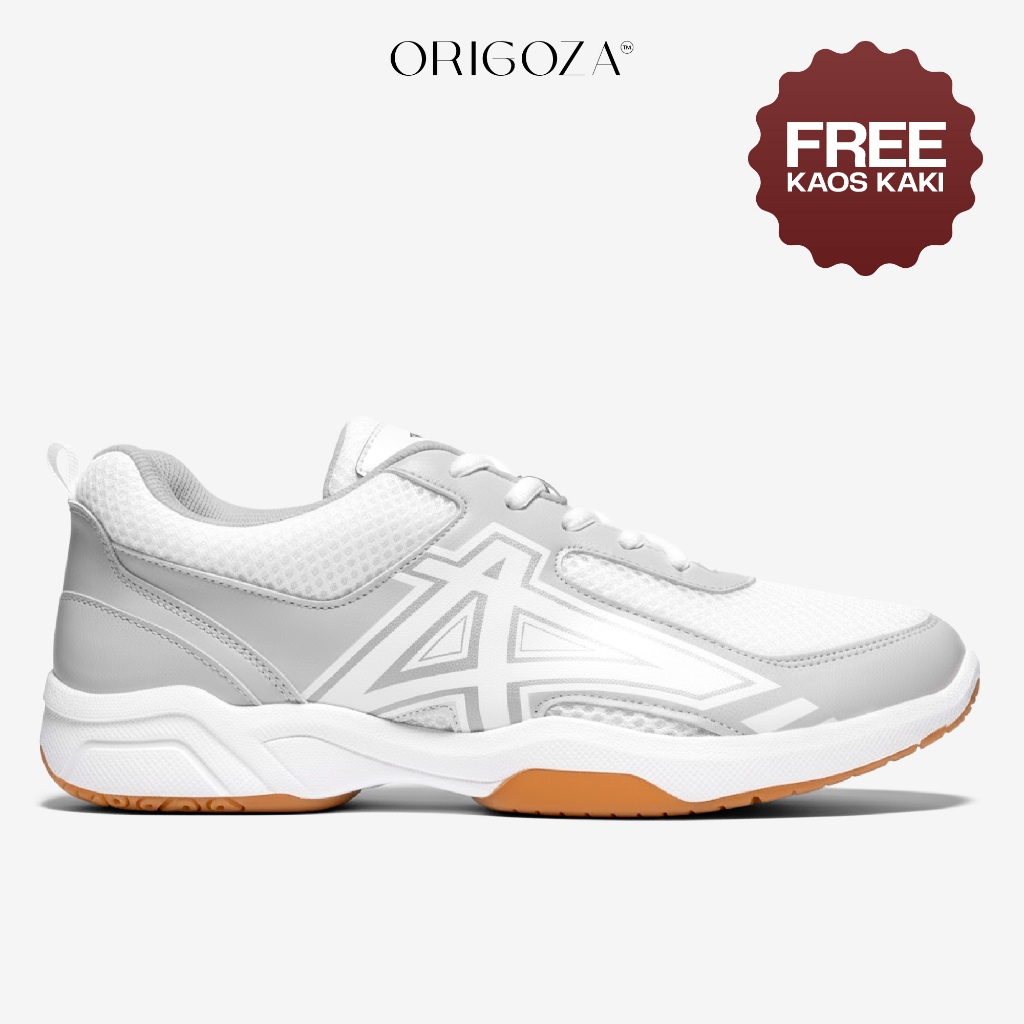 ORIGOZA Sepatu Badminton Padel Tenis Wanita Le Manta Putih Abu-Abu Original Size 36-40 Multy Court O