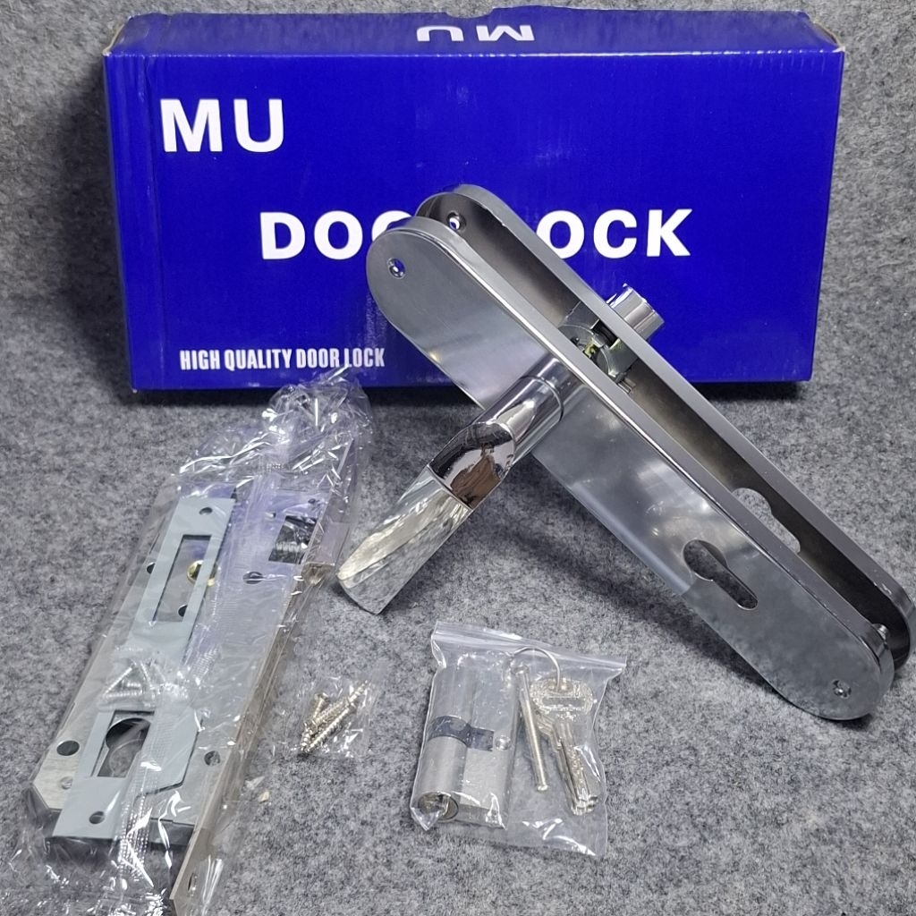 MU Handle Pintu Besar 25cm | Kunci Pintu Set 25cm Silver