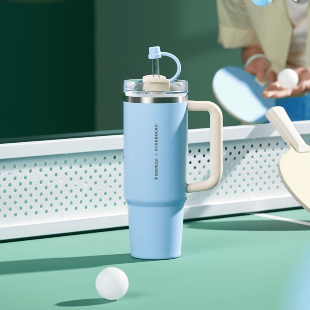 Starbucks Stanley Summer Fresh Ice Blue Stainless Steel Water Bottle Tumbler (887ml)