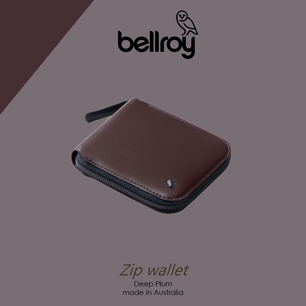 Dompet Bellroy Zip Wallet Deep Plum RFID Original