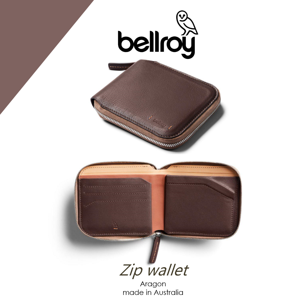 Dompet Bellroy Zip Wallet Premium Edition Aragon RFID Original