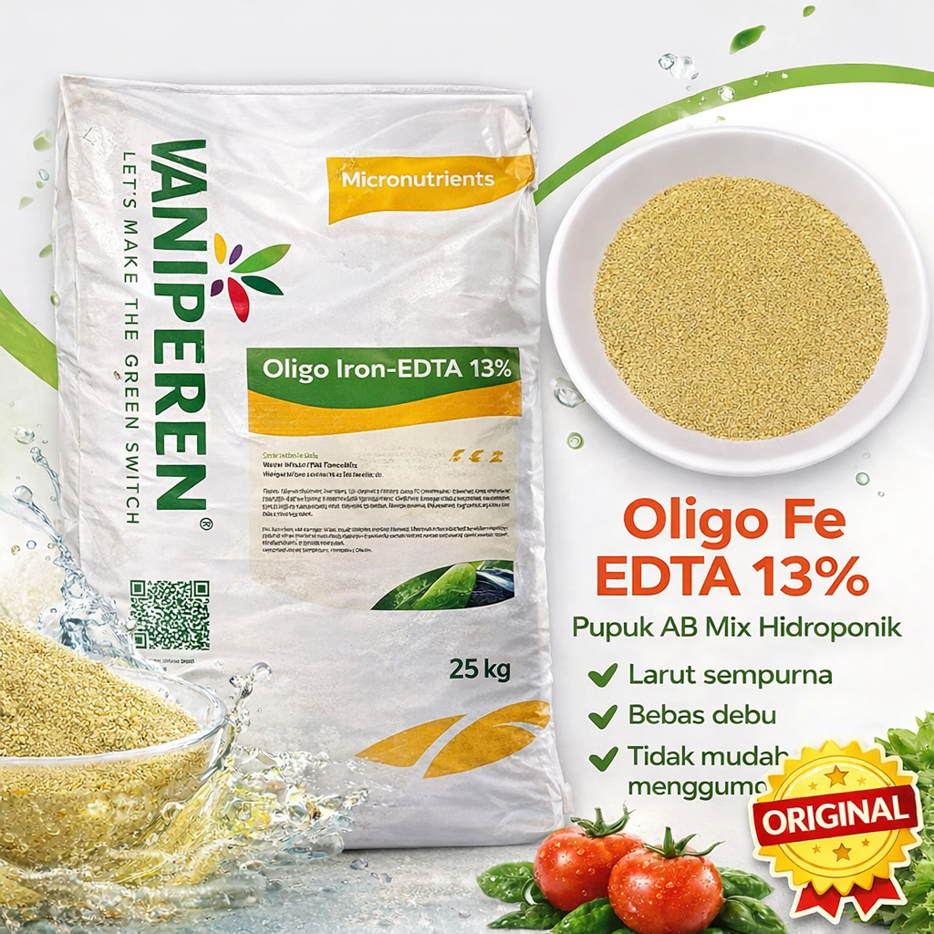 Pupuk Oligo Fe EDTA 13% - Solusi Tanaman Hidroponik Bebas Kuning 1 kg